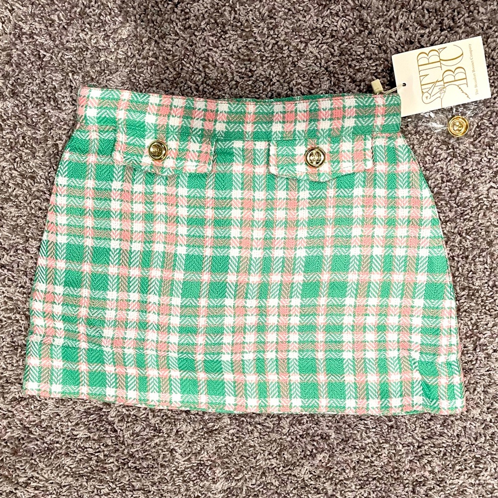 The Beaufort Bonnet Company Perrin Pocket Skirt with brass buttons, NWT